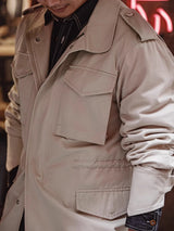 Men's Vintage Military Field Jacket – Cotton Zip Coat