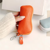 EDC Keychain for Women Genuine Leather Key Box for Car Keys Holder Case Mini  Pocket Card Wallet Coin Pouch Women's Purses