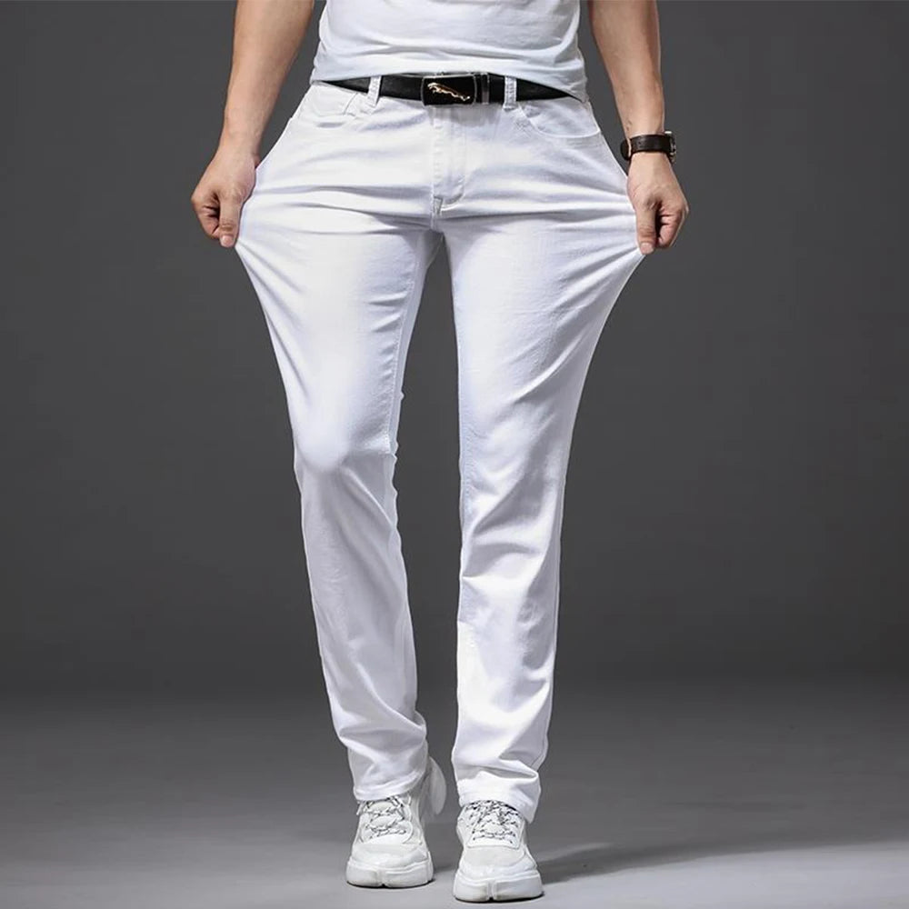 Men's Slim Fit Stretch Denim Jeans | Classic Straight Cut