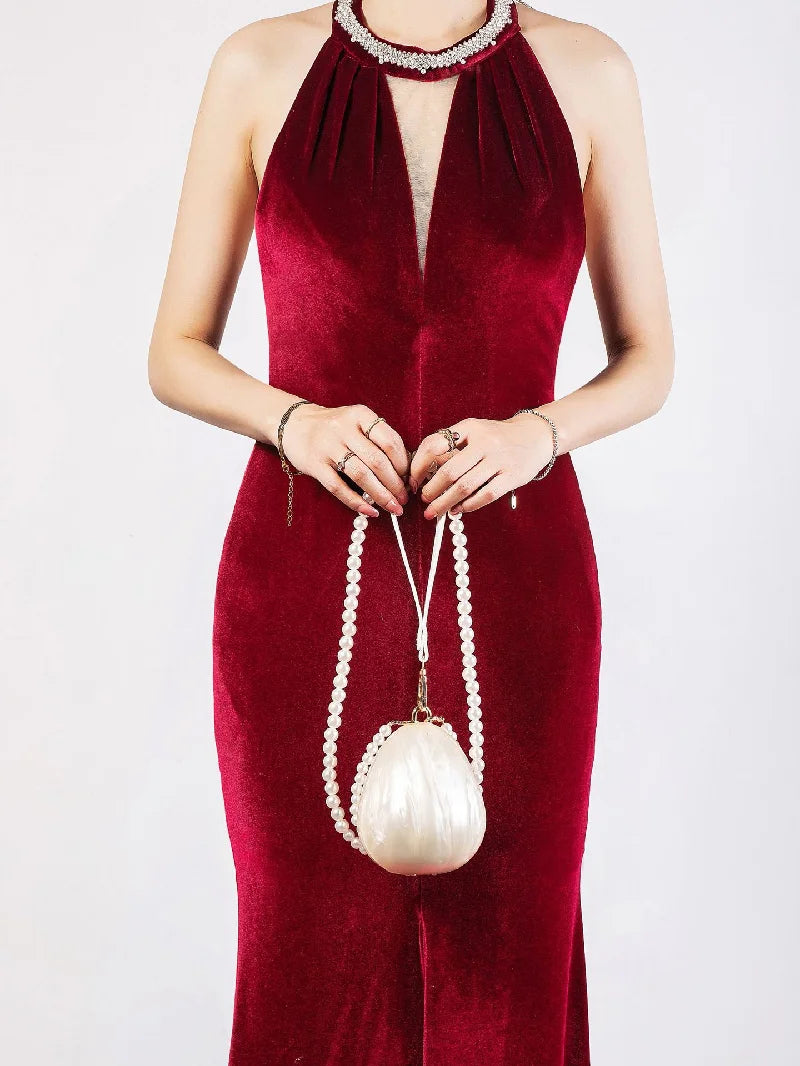 New Handbag Shoulder Crossbody Bag Special Shape Fashion Acrylic Shell Clutch Evening Bags Wedding Party Women Bead Luxury Brand