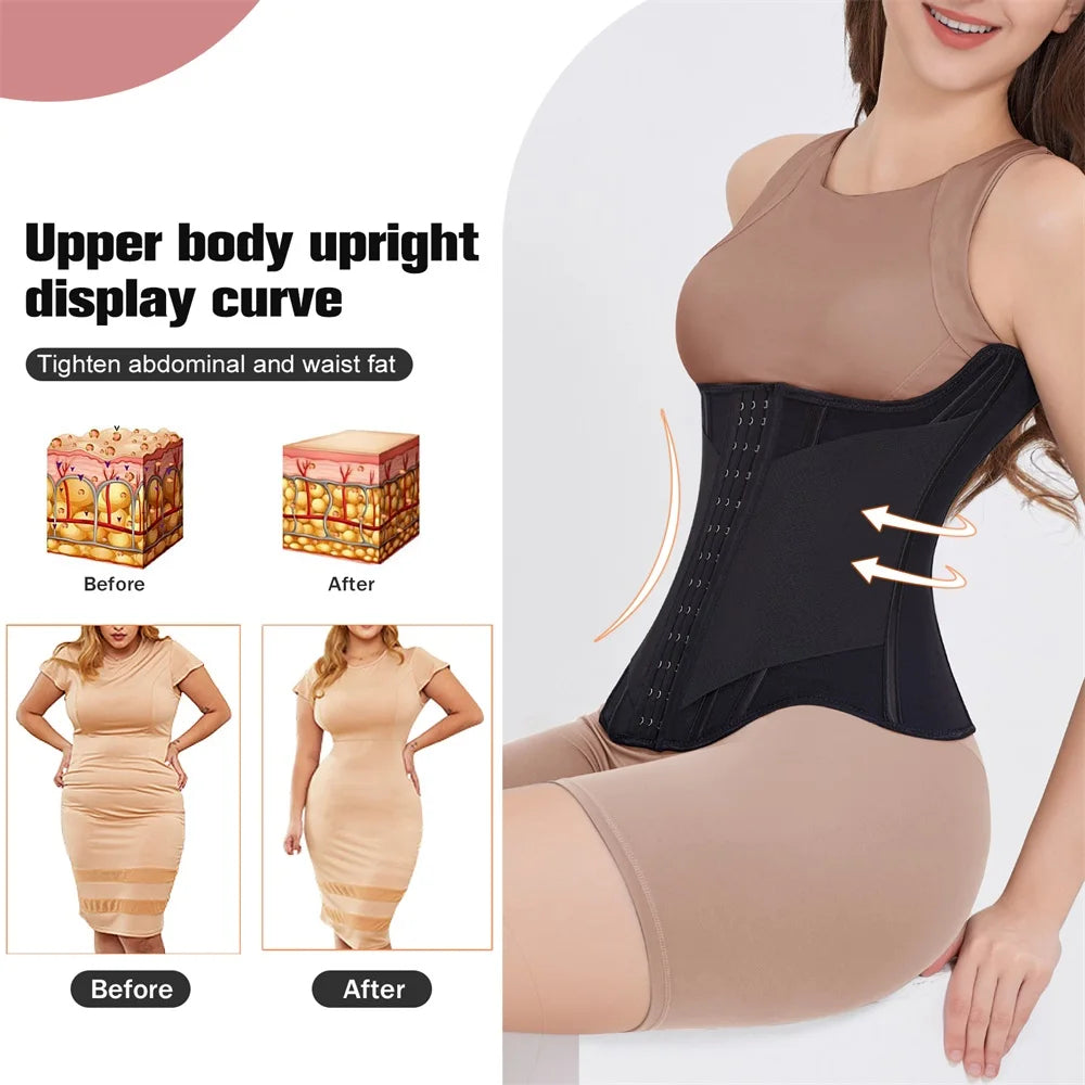 U-Shaped Steel-Boned Waist Trainer & Breast Lift Corset