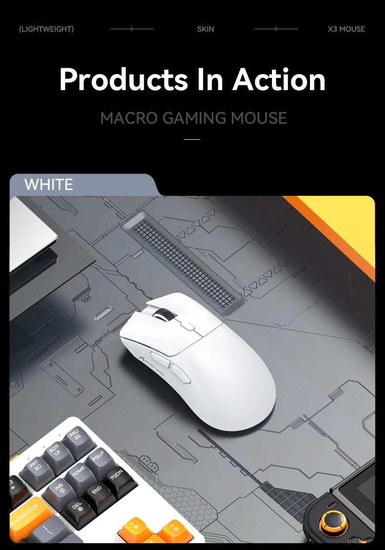 Lightweight ATTACK SHARK R1 Wireless Gaming Mouse Tri Mode 2.4G Bluetooth Wired RGB Ergonomic Programmable Mice For Laptop PC