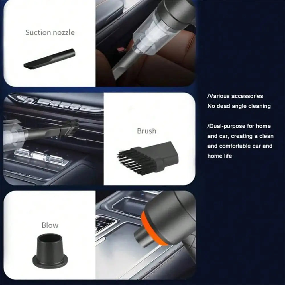 Cordless Handheld Vacuum – Blow & Suction, USB Rechargeable