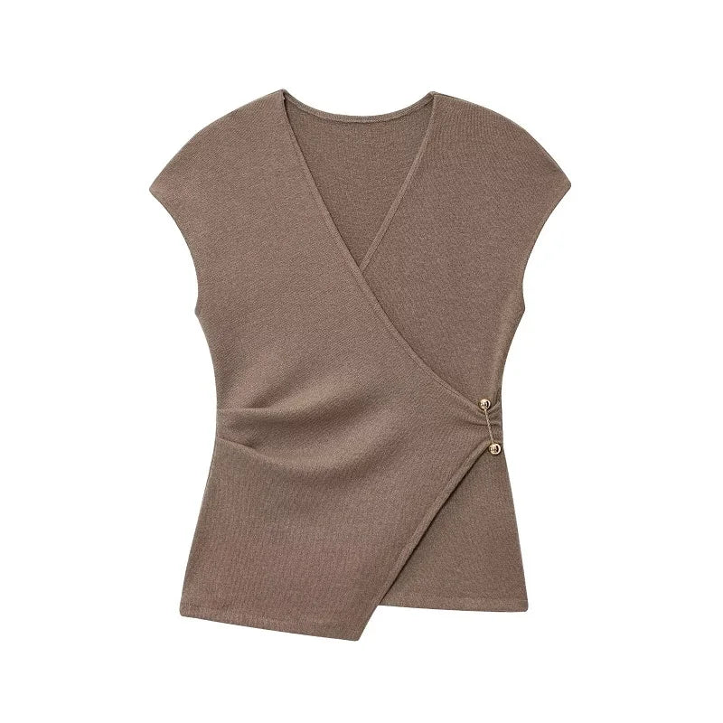 MUJER 2025 Baggy Pants Set 2 Piece Woman Summer Wide Leg Pants Women's Suit Knit Sleeveless Top Woman Outfit Casual Lady Sets