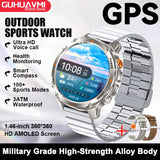 2026 New Military Bluetooth Call Smart Watch Built-in GPS Compass Barometric Altimeter 10ATM Waterproof Sports Smartwatches Men