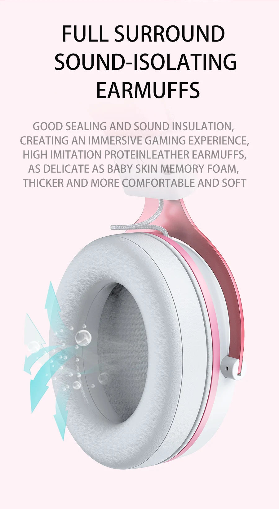 ONIKUMA X10 Gaming Headphones with Detachable Cute Cat Ear RBG Lighting Gaming Headset Gamer Earphone with HD Mic for PC Gaming