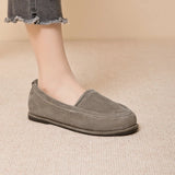 Winter Shoes Women's 2026 New Wool One-piece Women's Loafers Low Heel Fashion Casual One-Foot Slip-on Warm Ladies Shoes