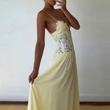 Lace Patchwork Ankle-Length Dress for Women