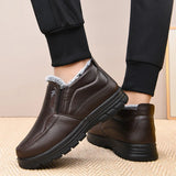 Men’s Waterproof Leather Snow Boots – Anti-Slip Winter Warmth