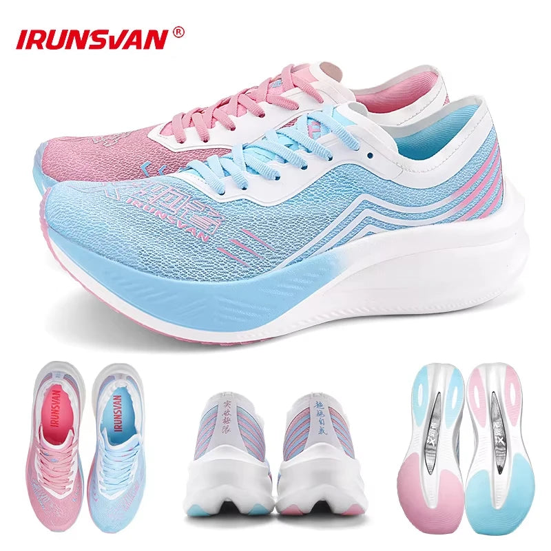 IRUNSVAN 1.0 Professional Sports Training Nylon Full Palm Carbon Plate Marathon Breathable Shock-Absorbing Running Shoes