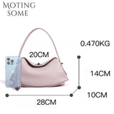 MOTINGSOME Spring Satchel Bag Luxury Designer Woman Genuine Leather Saddle Purse Shoulder Handbag 2026 New in Mini Tote