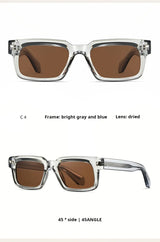 YIMARUILI Retro Square Men's Polarized Sunglasses Fashion Trend UV Protection High Quality TR90 Acetate Women's Driving Glasses