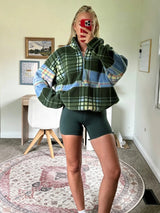 Women's Plaid Fleece Half-Zip Sweatshirt