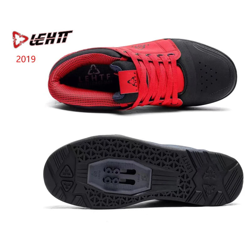LEHTF Men's Breathable Lace-Up MTB Cycling Shoes