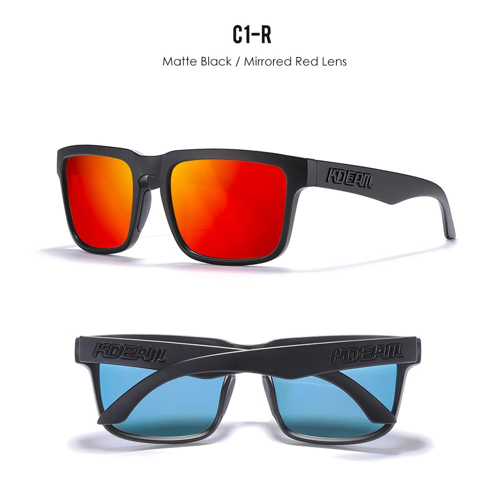 KDEAM Men's Polarized Sunglasses Square Casual Outdoors Sun Glasses Women Unisex Sunglass For Couple With New Package