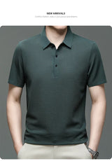 Men's Ice Silk Polo Shirt – Breathable Smart Casual Tee