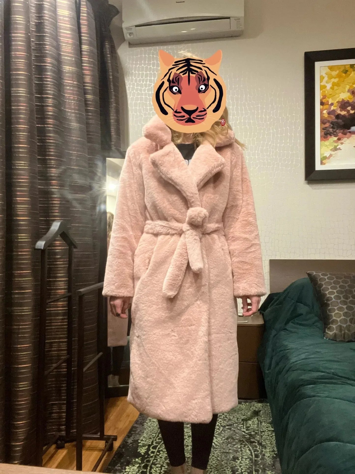 Luxury Faux Rabbit Fur Winter Overcoat