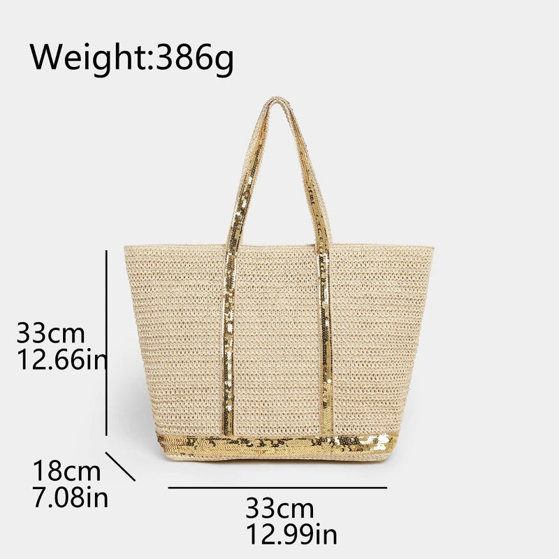 Women's Sequin Canvas Tote Bag