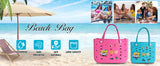 EVA Large Tote Bag Beach Storage 2 in 1 Waterproof Lightweight Travel Handbag for Women