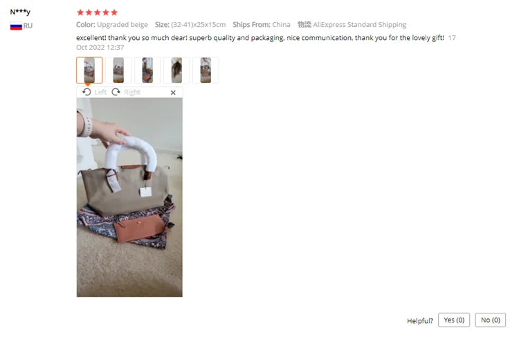 Zipper Tote Bags For Women Nylon With Real Leather Handbag High Quality Single Shoulder Bag