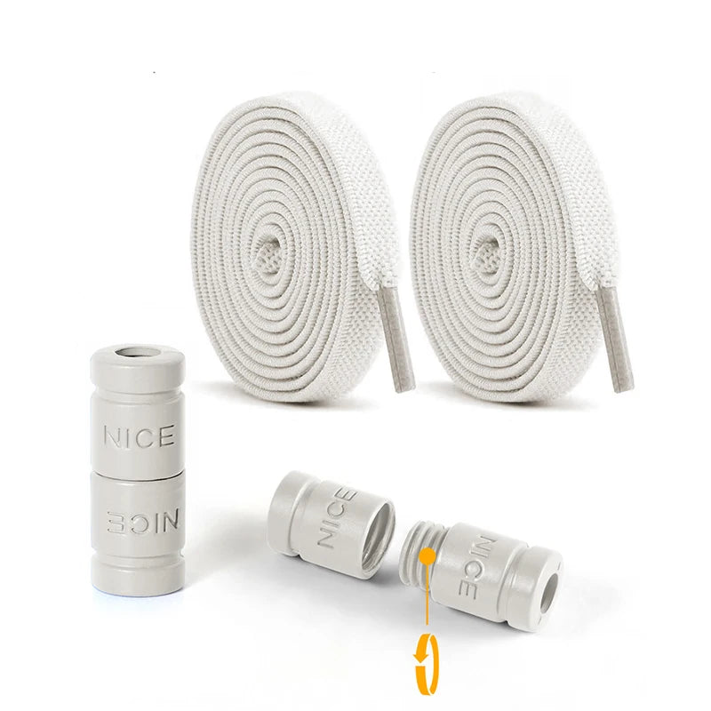 8mm Elastic No-Tie Shoelaces with Button Lock