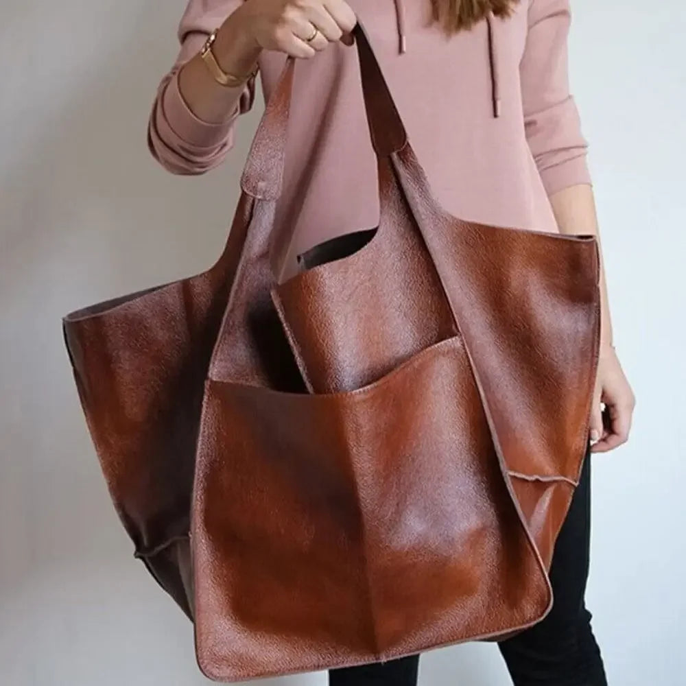 Large PU Leather Tote Bag for Everyday Carry