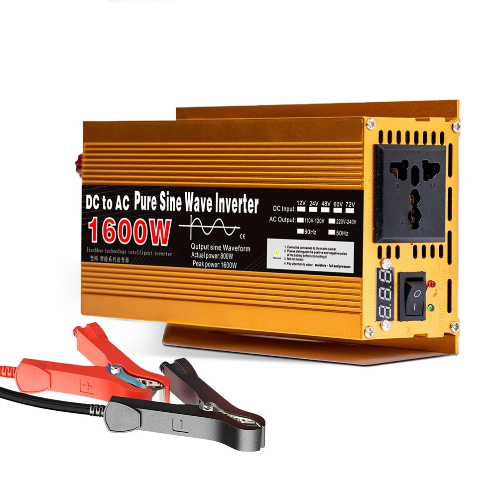 Pure Sine Wave Inverter 12V/24V to 220V | 1600W–3000W