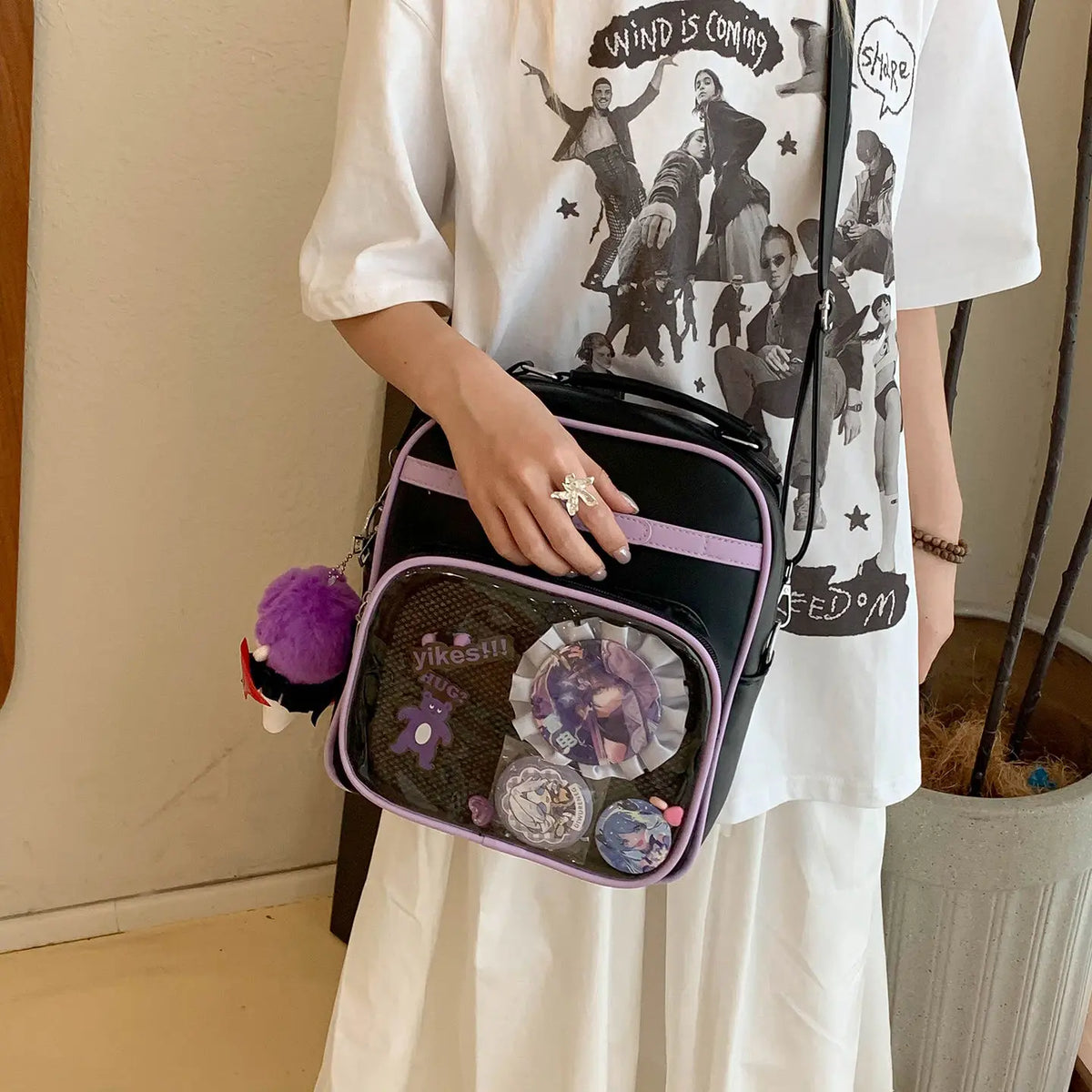 New Women Fashion Casual Backpack Preppy Style One Shoulder Crossbody Handbag Original Niche Design Girl Ulzzang Ita Bag