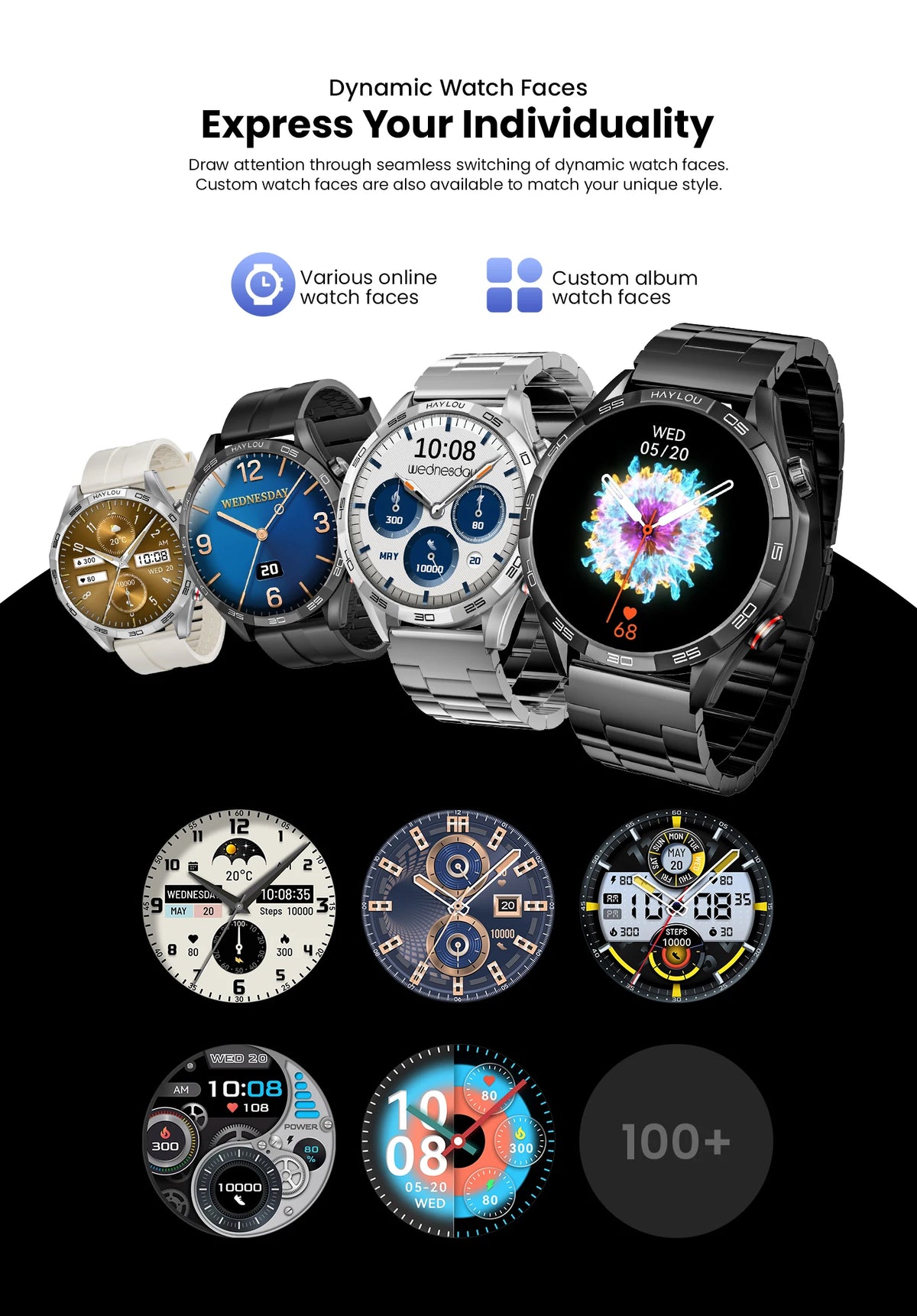 HAYLOU Solar 5 Smartwatch – AMOLED, Bluetooth Calling
