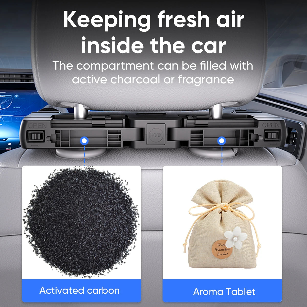 Car Headrest Pillow,Thickened Memory Foam Road Pal Headrest,Neck Support Pillow,180° Adjustable Car Headrest,Travel Car Sleeping