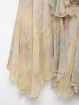 KONDALA Floral Tiered Chiffon Maxi Skirt – Boho Elegance