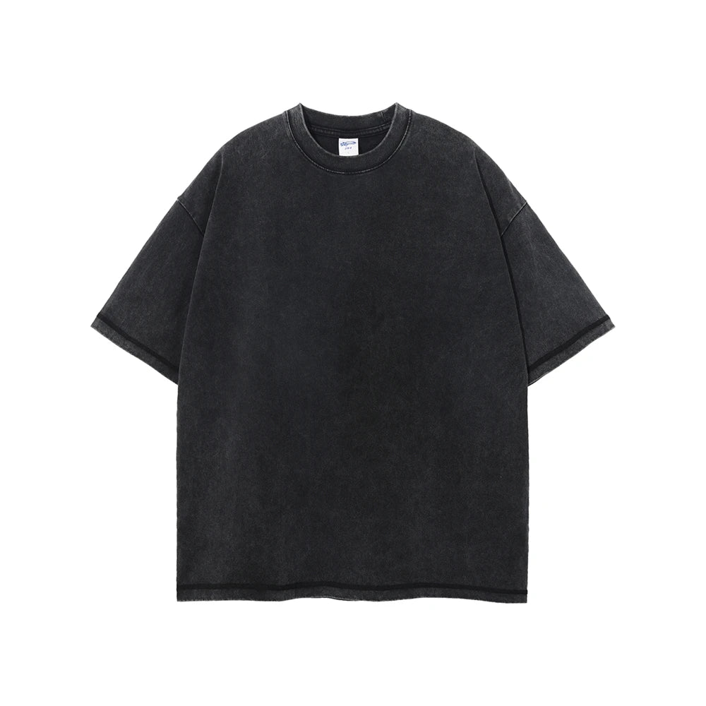 Men's Washed Cotton T-Shirt, Loose Fit 275gsm
