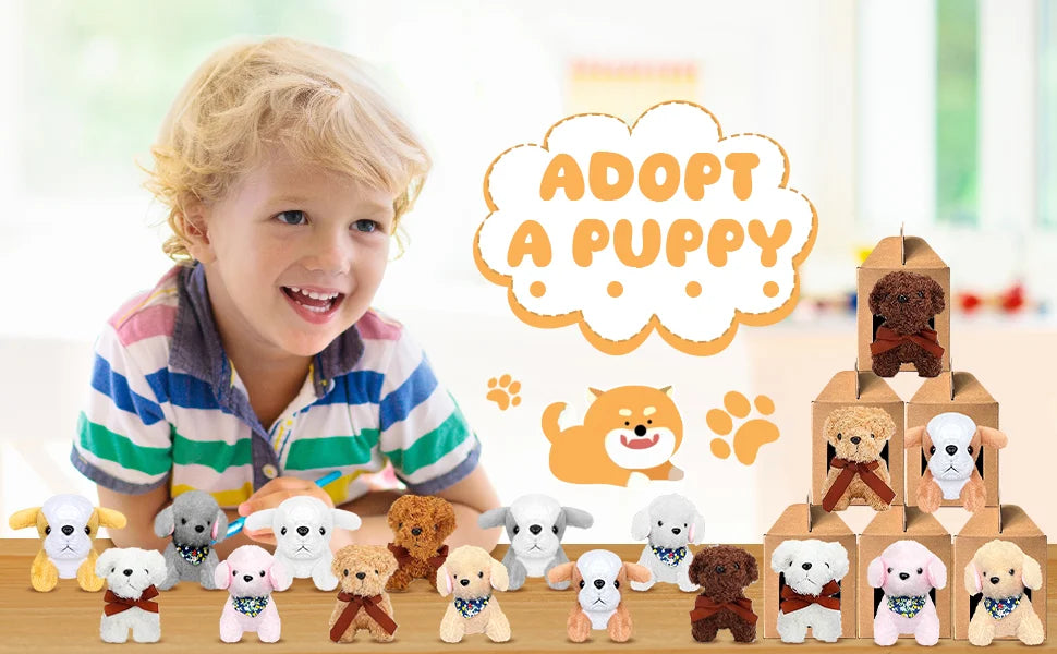 18Pcs Mini Plush Dogs Bulk Puppy Stuffed Animals Small Stuffed Cute Assorted Soft Plush Toys Doll for Puppy Birthday Party Favor