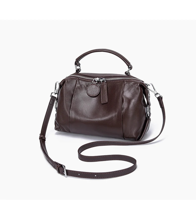 Women Natural Cow Genuine Leather Shoulder Bags Women Cowhide Bag Lady Soft Design Female Luxury Handbag for Ladies High Quality