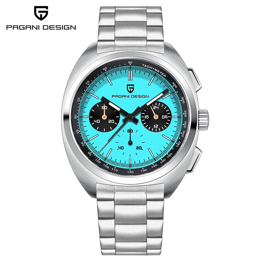 2026 New PAGANI DESIGN Turtle Back Luxury Quartz Watch for Men Fashion Sports Chronograph Men's Watch Luminous Leather strap