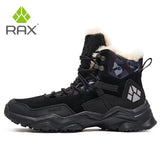 RAX Waterproof Hiking Shoes Men Winter Outdoor Sneakers for Men Snow Boots Plush Mountain Snowboots Outdoor Tourism Jogging Shoe