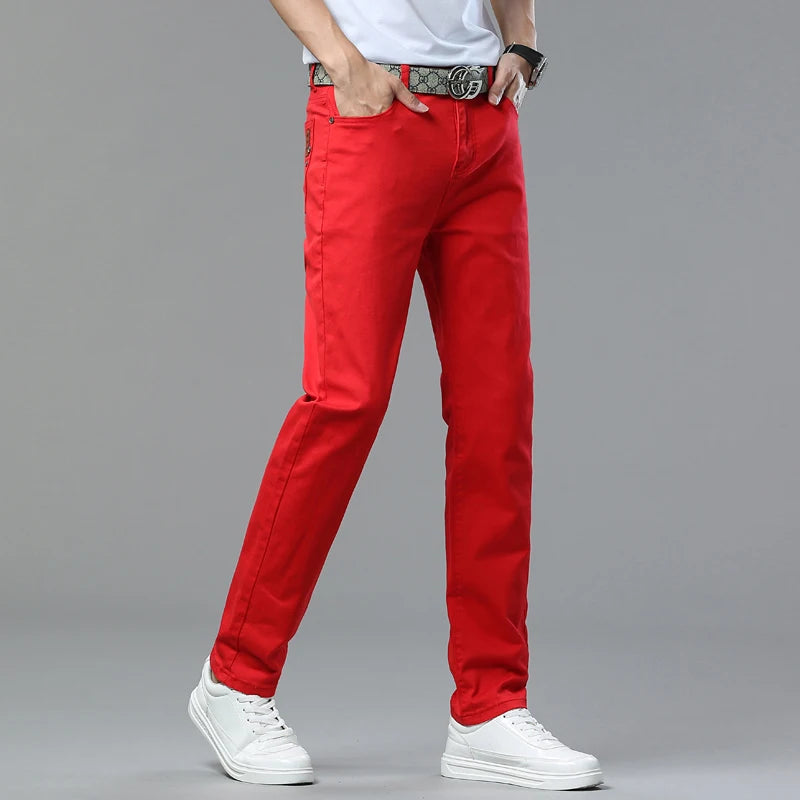 Men's Elastic Colorful Straight-Fit Jeans | Spring Autumn