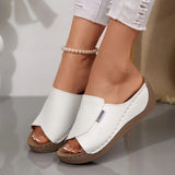 Women Wedge Slippers Summer 2025 New Fashion Slippers Open Toe Breathable Sandals Comfortable Buckle Woman Shoes Slides Women