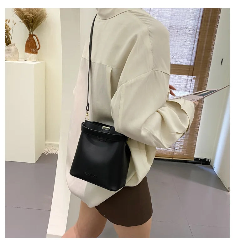 Women PU Leather Handbag Casual Tote Bag Lady Messenger Shoulder Bag Brand Design Female Totes Bolsa Black