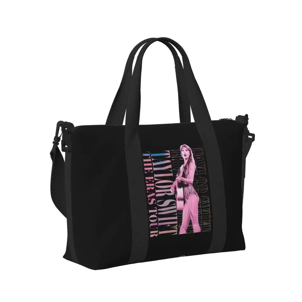 Custom The Eras Tour 1989 Taylor's Swift's American Pop Singer Tote Bag Women Large Capacity Beach Gym Travel Bags