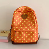 Women Nylon Polka Dot Cute Backpack Multiple Pockets Cute Playful Bookpack Travel Daypack Bag for Teens Girls College Commute