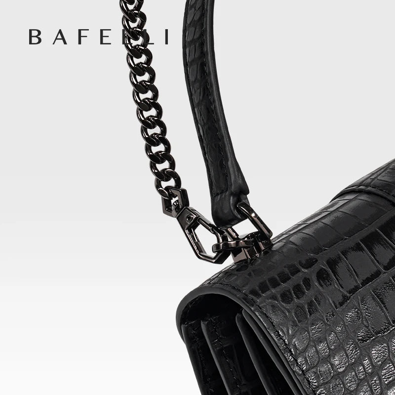 Bafelli Genuine Leather Structured Shoulder Bag