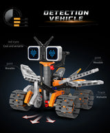 Digital display 5-in-1 transformable robot model assembly, remote control robot building blocks toy, children's toy gift