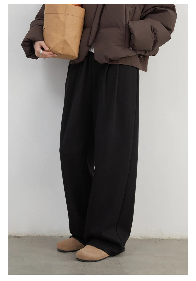 Women's High-Waisted Pleated Wide-Leg Trousers