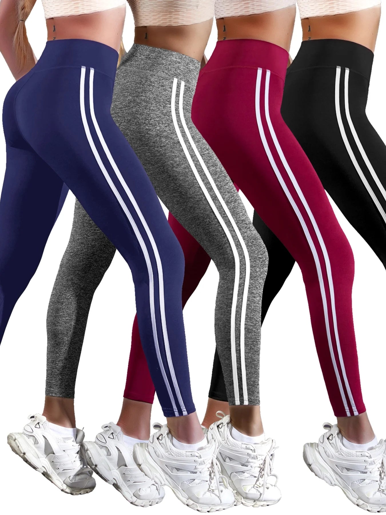 High-Waist Side Stripe Performance Leggings