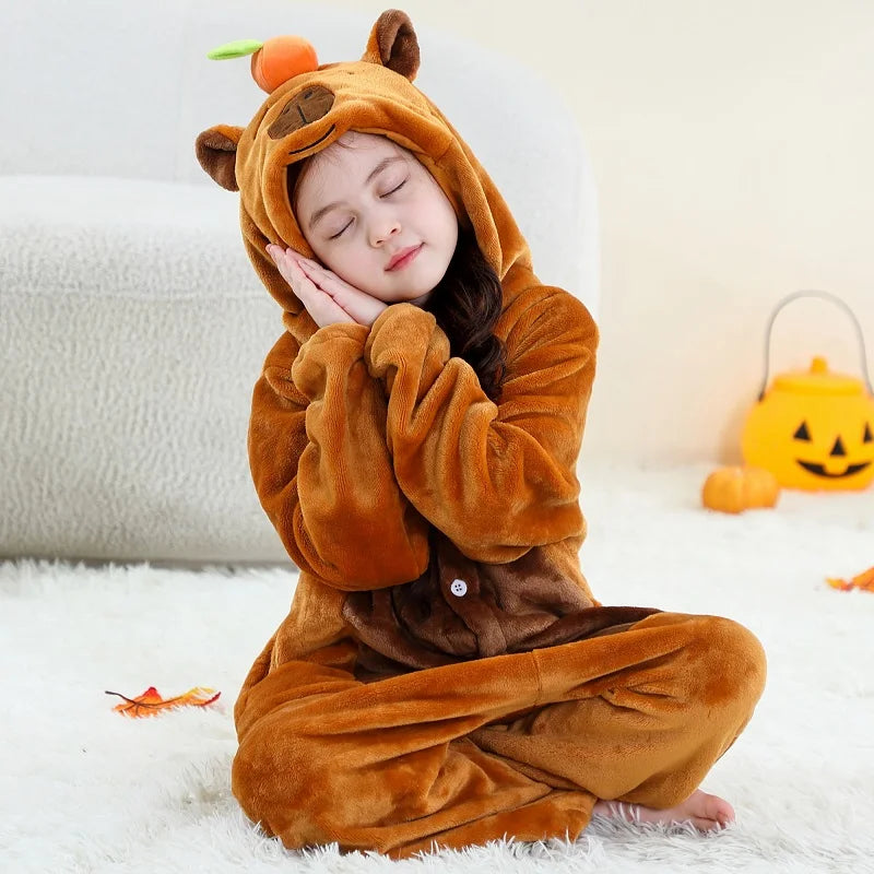 Kids' Capybara Flannel Onesie