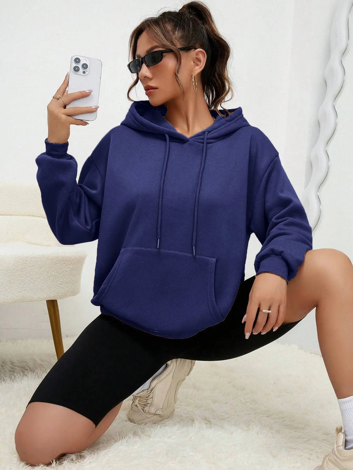 Essential Solid Color Fleece Hoodie
