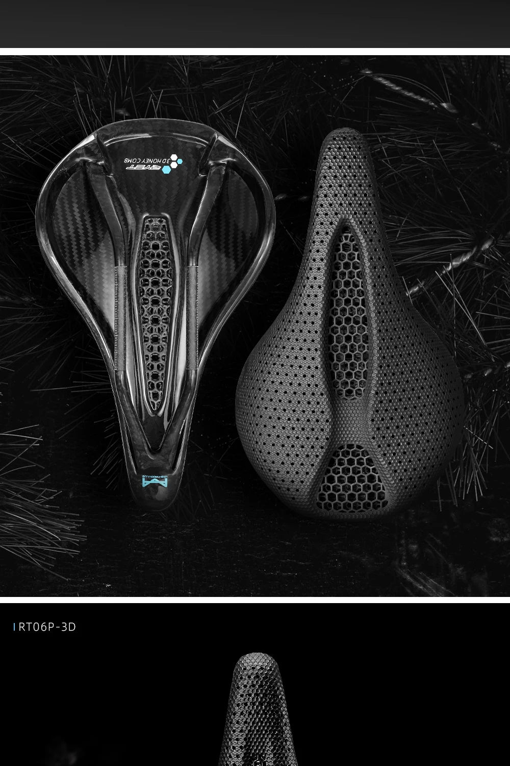 RYET Carbon 3D Printed Bike Saddle 145/155mm