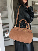 Motingsome 100% Natural Suede Bag Women Tote Luxury Designer Bags Roomy Casual Tote Crossbody Fashionable Handbag and Purses New