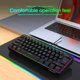 60% wired gaming keyboard, RGB backlight ultra compact mini keyboard, waterproof small compact 61 key keyboard for pc/Mac gamers